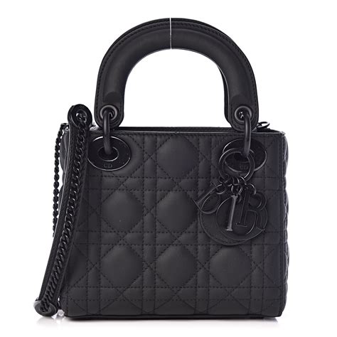 mini lady dior ultramatte black|dior matte black saddle bag.